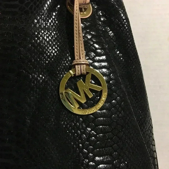 Michael kors Black embossed leather tote handbag - Picture 6 of 8